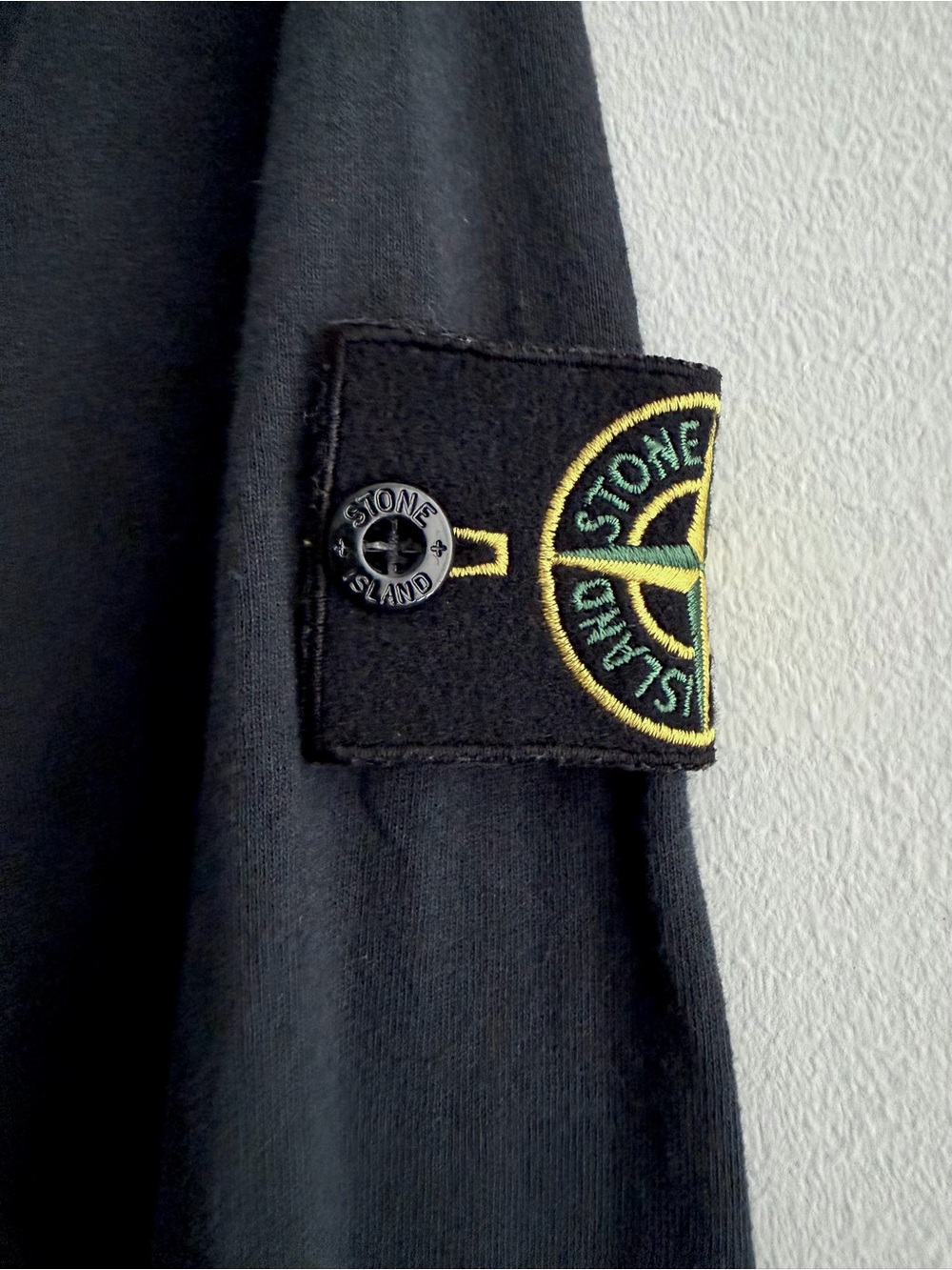Stone Island Black Long Sleeve Crewneck with Compass Badge